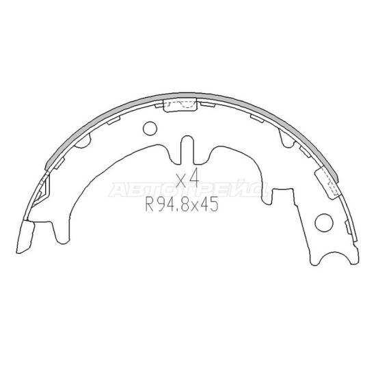 Колодки ручного тормоза TOYOTA HARRIER,KLUGER,NOAH,VOXY 03- SAT