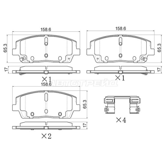 Колодки тормозные перед HYUNDAI SANTA FE/PALISADE 18-/KIA SORENTO 15- SAT