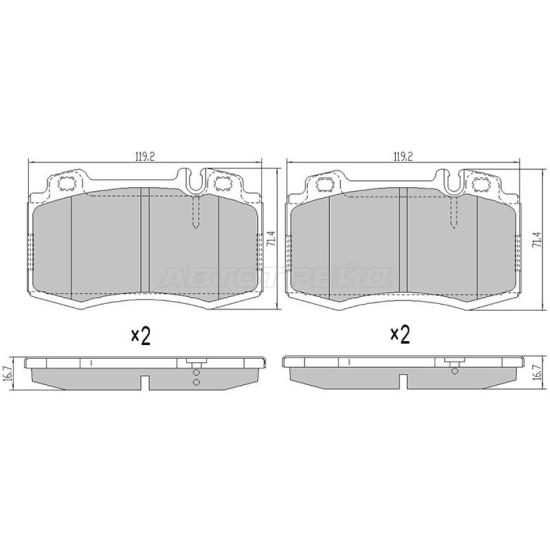 Колодки тормозные перед MERCEDES ML163 98-03/W211 SAT