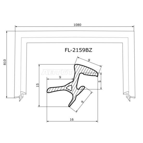 Молдинг лобового стекла TOYOTA PLATZ/VITZ 98-05 FLEXLINE