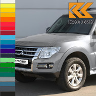 Бампер передний в цвет кузова Mitsubishi Pajero 4 (2014-2020) рестайлинг 2 с отверстиями под омыватели фар