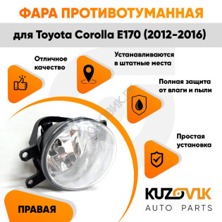 Фара противотуманная правая Toyota Corolla E170 (2012-2016) KUZOVIK